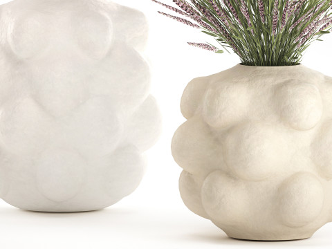 Conjunto de buqu&ecirc; de flores silvestres com pampas de lavanda e papoula Modelo 3D