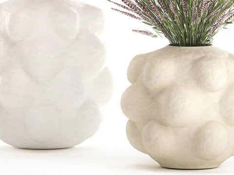 Wildflower Bouquet Featuring Poppy Lavender Pampas set 3D Model
