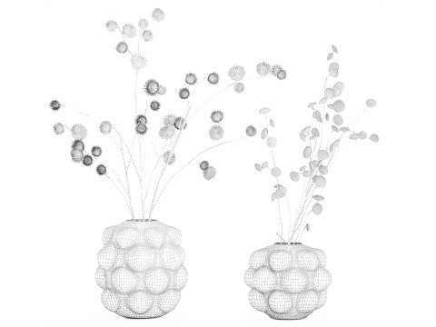 Autumn Bouquet Dried Branches Eucalyptus Thorns 3D Model