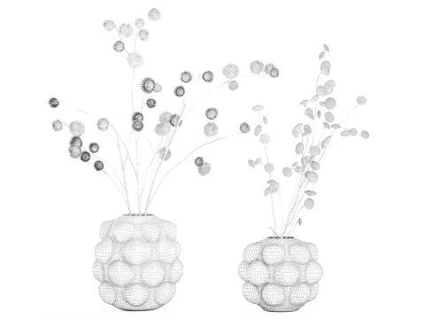 Buqu&ecirc; de outono, galhos secos, espinhos de eucalipto Modelo 3D