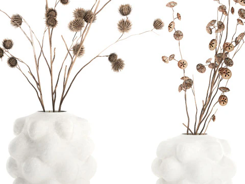 Buqu&ecirc; de outono, galhos secos, espinhos de eucalipto Modelo 3D