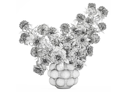 Bellissimo decoro per vaso di peonia con bouquet formale rosa Modello 3D