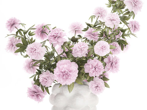 Beautiful pink Formal Bouquet Peony Vase Decor 3D Model