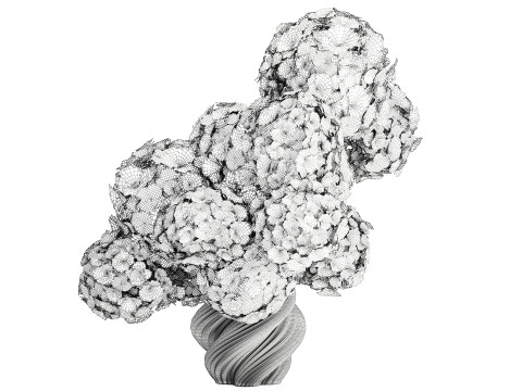 Офіційний букет квітів скляна ваза синій гортензії декор 3D Модель