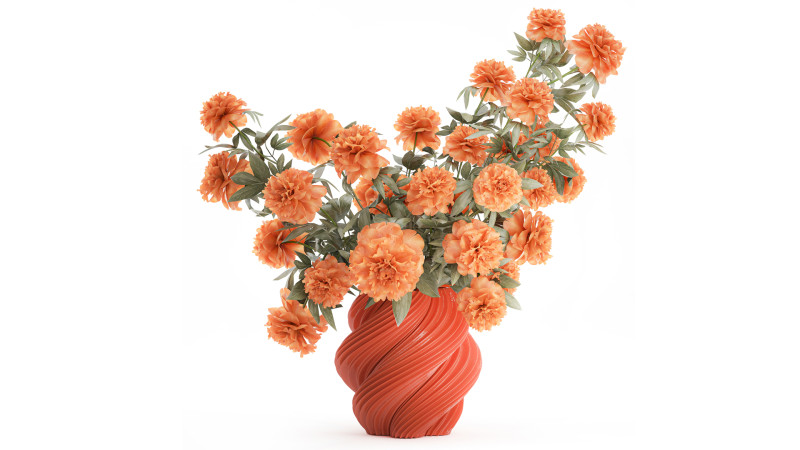 Bellissimo lussureggiante bouquet formale di fiori di peonia, decorazione in vaso Modello 3D .c4d .max .obj .3ds .fbx .stl .blend