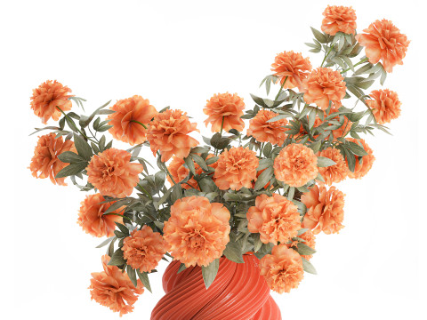 Bellissimo lussureggiante bouquet formale di fiori di peonia, decorazione in vaso Modello 3D