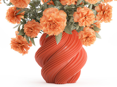 Bellissimo lussureggiante bouquet formale di fiori di peonia, decorazione in vaso Modello 3D