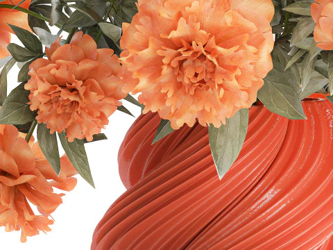 Lindo buqu&ecirc; formal exuberante decora&ccedil;&atilde;o de vaso de flores de pe&ocirc;nia Modelo 3D