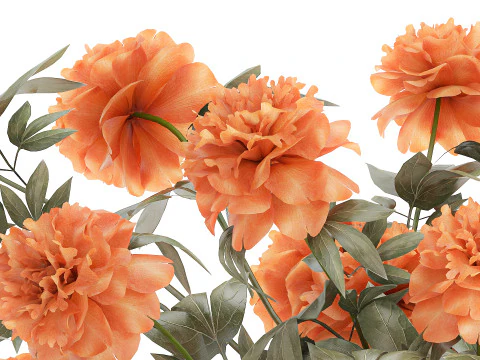 Lindo buqu&ecirc; formal exuberante decora&ccedil;&atilde;o de vaso de flores de pe&ocirc;nia Modelo 3D