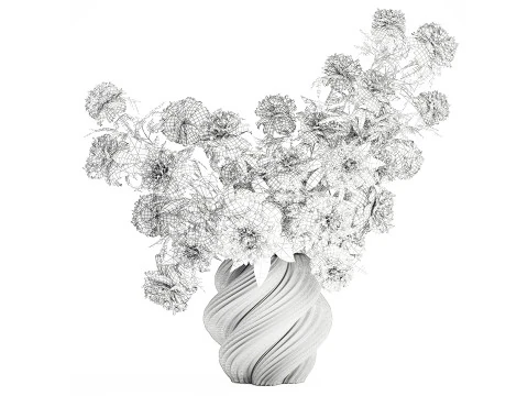 Lindo buqu&ecirc; formal exuberante decora&ccedil;&atilde;o de vaso de flores de pe&ocirc;nia Modelo 3D