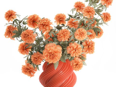 Bellissimo lussureggiante bouquet formale di fiori di peonia, decorazione in vaso Modello 3D