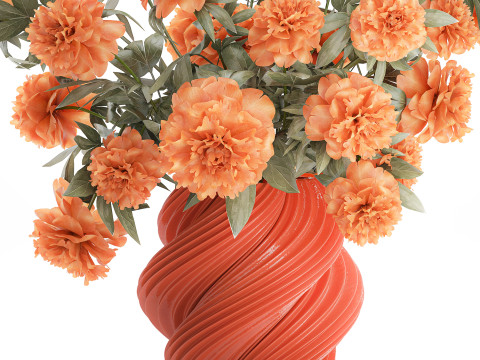 Bellissimo lussureggiante bouquet formale di fiori di peonia, decorazione in vaso Modello 3D