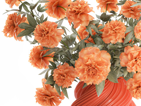 Bellissimo lussureggiante bouquet formale di fiori di peonia, decorazione in vaso Modello 3D