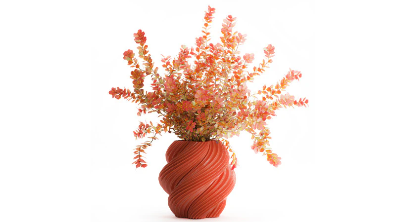 Realistischer Blumenstrau&szlig; Herbstblumen Berberitzenzweige 3D Modell .c4d .max .obj .3ds .fbx .stl .blend 