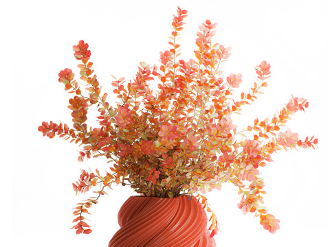 Buqu&ecirc; realista de flores de outono, ramos de b&eacute;rberis Modelo 3D