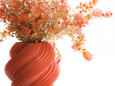 Buqu&ecirc; realista de flores de outono, ramos de b&eacute;rberis Modelo 3D