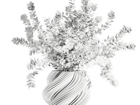 Buqu&ecirc; realista de flores de outono, ramos de b&eacute;rberis Modelo 3D