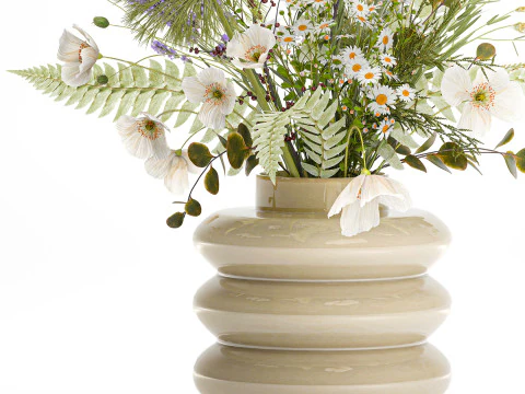 Beautiful Bouquet Wildflowers Poppy Daisy Vase 3D Model