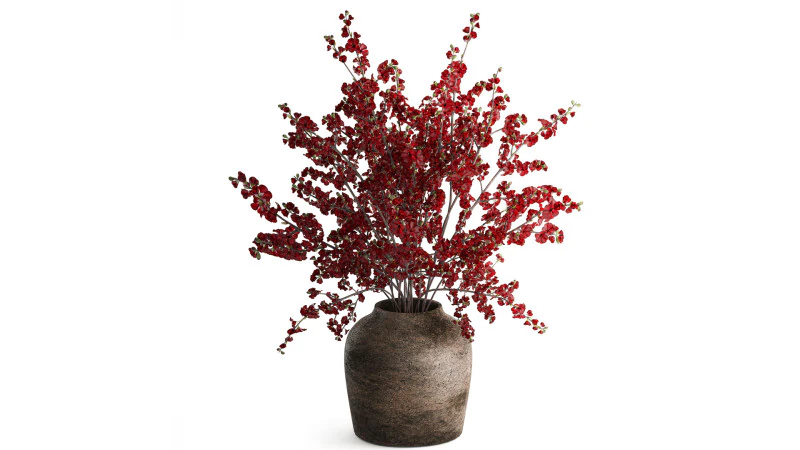 Buket formal cabang bunga sakura merah dekorasi vas sakura Model 3D .c4d .max .obj .3ds .fbx .stl .blend 