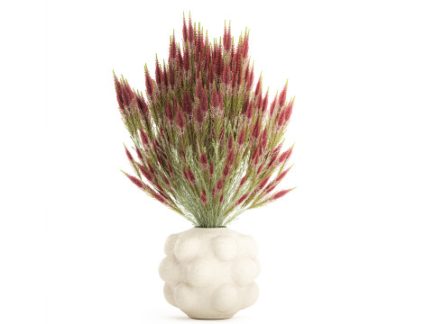 Lindo buqu&ecirc; de flores silvestres vaso de urze Calluna Modelo 3D