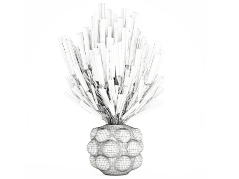 Beautiful bouquet of wildflowers Calluna heather vase 3D Model