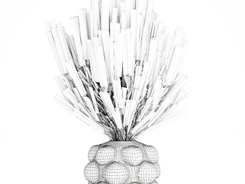 Beautiful bouquet of wildflowers Calluna heather vase 3D Model