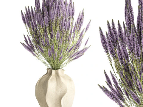 Bellissimo bouquet di fiori di campo Calluna decorazione vaso di erica Modello 3D