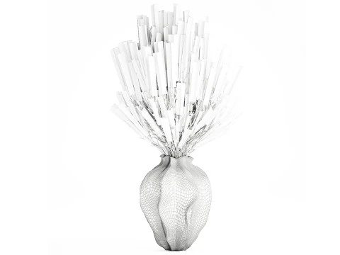 Bellissimo bouquet di fiori di campo Calluna decorazione vaso di erica Modello 3D