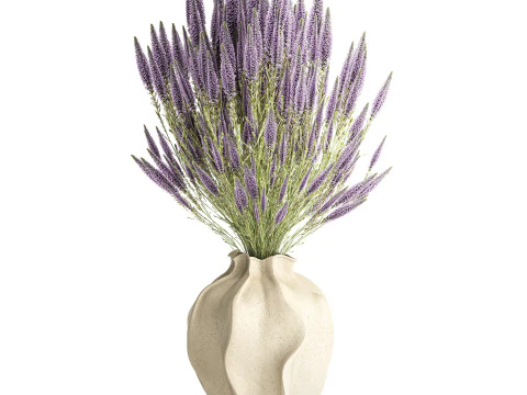Bellissimo bouquet di fiori di campo Calluna decorazione vaso di erica Modello 3D