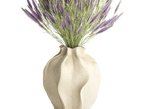 Bellissimo bouquet di fiori di campo Calluna decorazione vaso di erica Modello 3D