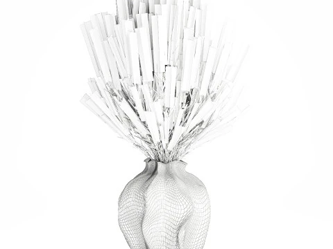 Bellissimo bouquet di fiori di campo Calluna decorazione vaso di erica Modello 3D