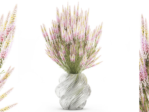 Красивий пишний букет польових квітів у вазі 3D Модель