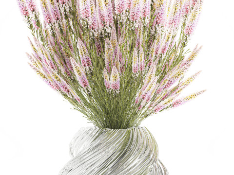 Um lindo buqu&ecirc; exuberante de flores silvestres em um vaso Modelo 3D