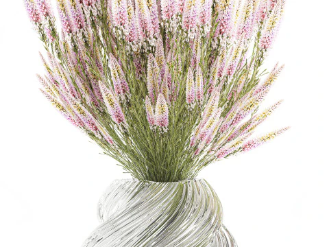 A Beautiful Lush Bouquet Of Wildflowers In A Vase 3D Model