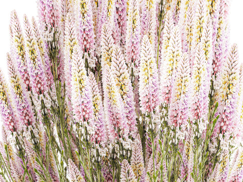 Um lindo buqu&ecirc; exuberante de flores silvestres em um vaso Modelo 3D