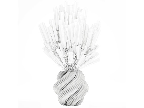 Um lindo buqu&ecirc; exuberante de flores silvestres em um vaso Modelo 3D