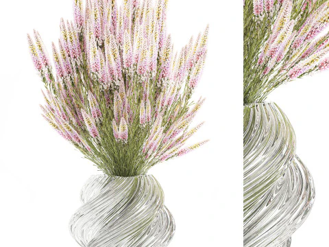 A Beautiful Lush Bouquet Of Wildflowers In A Vase 3D Model