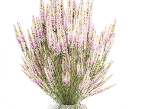 Um lindo buqu&ecirc; exuberante de flores silvestres em um vaso Modelo 3D