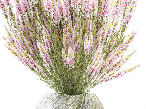 Um lindo buqu&ecirc; exuberante de flores silvestres em um vaso Modelo 3D