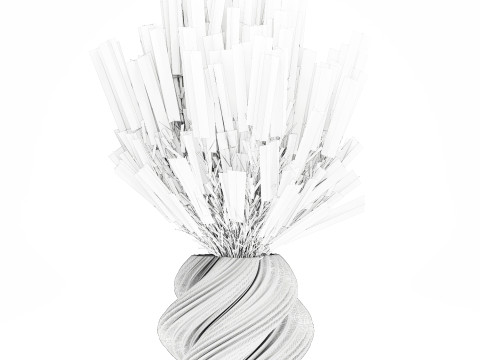 Um lindo buqu&ecirc; exuberante de flores silvestres em um vaso Modelo 3D