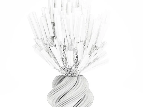 A Beautiful Lush Bouquet Of Wildflowers In A Vase 3D Model