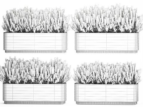 Collectie bloemen Calluna Rozemarijn lavendelstruikpotten 3D Model