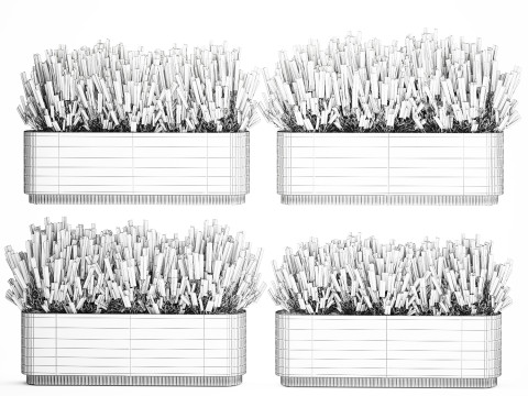 Collectie bloemen Calluna Rozemarijn lavendelstruikpotten 3D Model