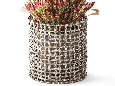 Arbustos de flores silvestres cesta de flores en macetas Calluna heather Modelo 3D