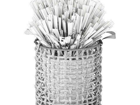 Arbustos de flores silvestres cesta de flores en macetas Calluna heather Modelo 3D