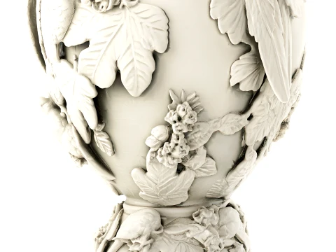 Classic Italian Relief Vase Bird Peacock Figures Parrots grape leaves 3D Model
