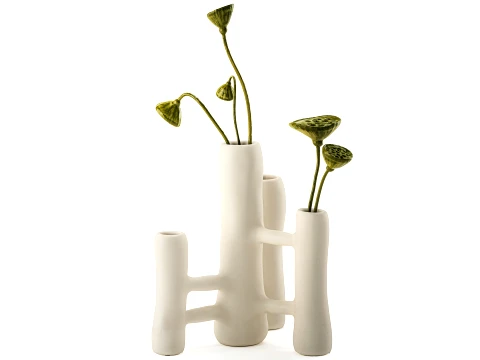 Minimalist bouquet dried flowers lotus branch top new decor 3D Model