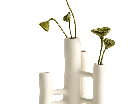 Minimalist bouquet dried flowers lotus branch top new decor 3D Model