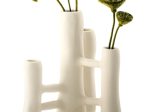 Minimalist bouquet dried flowers lotus branch top new decor 3D Model