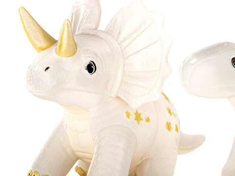 Collection of soft white plush dinosaur toys decor new top 3D Model